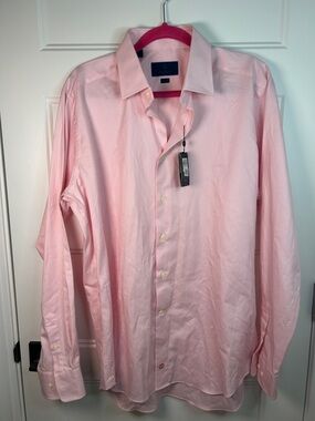 David Donahue Light Pink Men's Long-Sleeve Dress Shirt